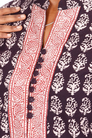 Black Raspberry Bagh Printed Cotton Kurti 10071568