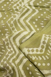 Green Dabu Printed Cotton Salwar Suit Material