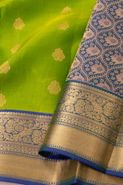 Lime Green Pure Silk Kanjivaram Saree 10071875