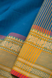 Blue Handloom Chettinad Cotton Saree 10072705