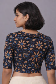 Blue Jahota Printed Cotton Blouse 10073337