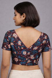 Maroon Jahota Printed Cotton Blouse 10073347