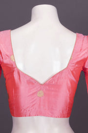 Peach Orange Banarasi Katan Silk Blouse 10073420