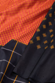 Black Handloom Pochampally Ikat Silk Saree 10073537