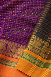 Purple Thousand Buttas Chettinad Cotton Saree 10073619