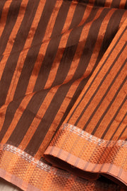 Brown Handloom Maheshwari Saree 10073720