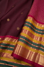 Brown Kanjivaram Vegan Silk Saree with Contrast Pallu 10073869