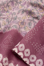 Mauve Floral Printed Linen Saree 10074037