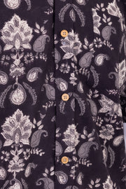 Black Half Sleeve Jahota Printed Cotton Mens Shirt 10074327