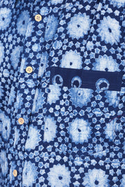 Indigo Handblock Print Pre-Washed Pure Cotton Shirt 10074402