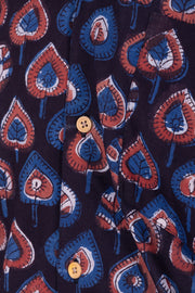 Blue Half Sleeve Jahota Printed Cotton Mens Shirt 10074316