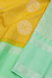 Yellow Lightweight Fancy Kanjivaram Silk Saree with Contrast Pallu 10074881