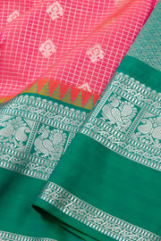 Peach Lightweight Fancy Kanjivaram Silk Saree with Contrast Pallu 10074883