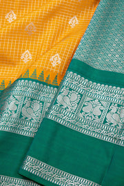 Yellow Lightweight Fancy Kanjivaram Silk Saree with Contrast Pallu 10074884