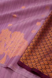Mauve Jute Weave Kanjivaram Vegan Silk Saree 10074636