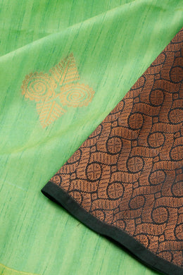 Mint Green Jute Weave Kanjivaram Vegan Silk Saree 10074643