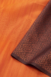 Orange Jute Weave Kanjivaram Vegan Silk Saree 10074647