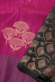 Magenta Jute Weave Kanjivaram Vegan Silk Saree 10074649