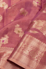 Pink Banarasi Tissue Silk Saree 10074698