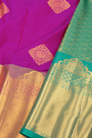 Purple Kanjivaram Vegan Silk Saree with Contrast Pallu 10074871