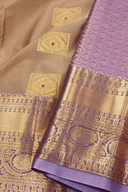 Brown Kanjivaram Vegan Silk Saree with Contrast Pallu 10074876