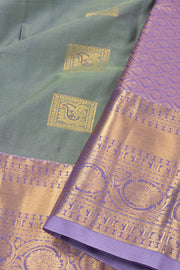 Grey Kanjivaram Vegan Silk Saree with Contrast Pallu 10074877