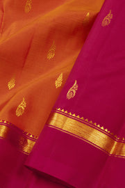 Orange Kanjivaram Pure Silk Saree with Contrast Pallu 10074886