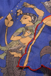 Purple Printed Kalamkari Semi Tussar Silk Saree 10074917