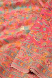 Pink Handloom Kashmir Kani Silk Saree 10075401