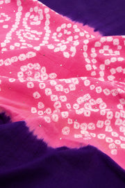 Pink Bandhani Mukaish Embroidery 3 - Piece Salwar Suit Material  10075467