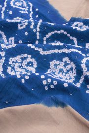 Blue Bandhani Mukaish Embroidery 3 Piece Salwar Suit Material 10075471