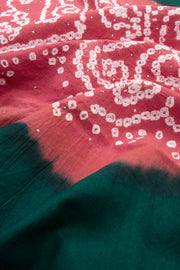 Green Bandhani Mukaish Embroidery 3 Piece Salwar Suit Material  10075472