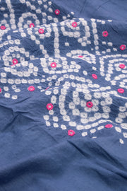 Blue Bandhani Mirror Work 3 Piece Salwar Suit Material 10075476