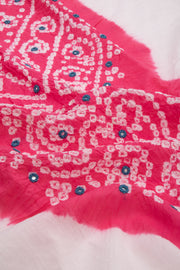 Pink Bandhani Mirror Work 3 - Piece Salwar Suit Material 10075481