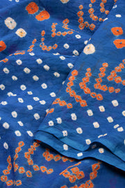 Blue Bandhani Mulmul Cotton Saree 10075495