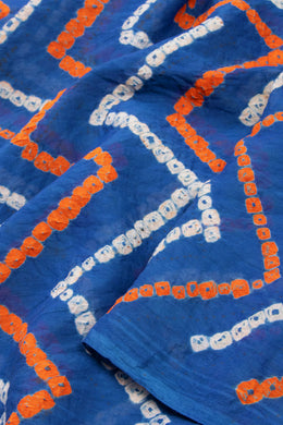 Blue Bandhani Mulmul Cotton Saree 10075496