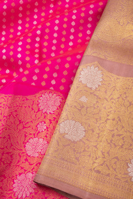 Pink Monotone Kanjivaram Pure Zari Saree 10075518