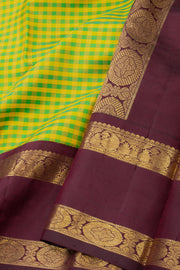 Canary Yellow Korvai Kanjivaram Silk Saree 10075529