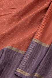 Kanjivaram Vegan Viscose Silk Saree Peach Color Block Design 10075555