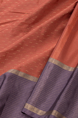 Kanjivaram Vegan Viscose Silk Saree Peach Color Block Design 10075555