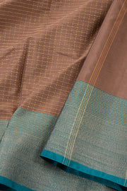 Vintage Brown Kanjivaram Vegan Silk Saree 10075557