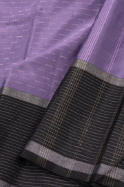 Kanjivaram Vegan Viscose Silk Saree Purple Color Block Design 10075558