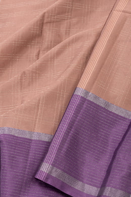 Kanjivaram Vegan Viscose Silk Saree French Beige Color Block Design 10075559