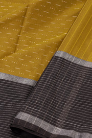 Kanjivaram Vegan Viscose Silk Saree Golden Brown Color Block Design 10075560