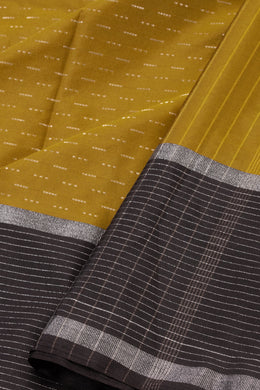 Kanjivaram Vegan Viscose Silk Saree Golden Brown Color Block Design 10075560