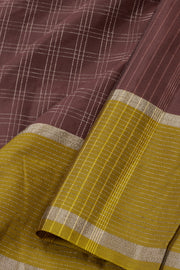 Kanjivaram Vegan Viscose Silk Saree Deep Coffee Color Block Design 10075561