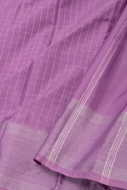 Kanjivaram Vegan Viscose Silk Saree Lavender Color Block Design 10075563