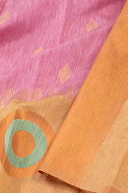 Kanjivaram Vegan Viscose Silk Pink Color Jute Style Finish 10075596