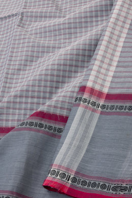 Grey Handloom Chettinad Cotton Saree 10075807