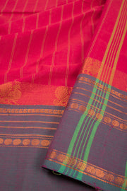 Pink Handloom Chettinad Cotton Saree 10075818
